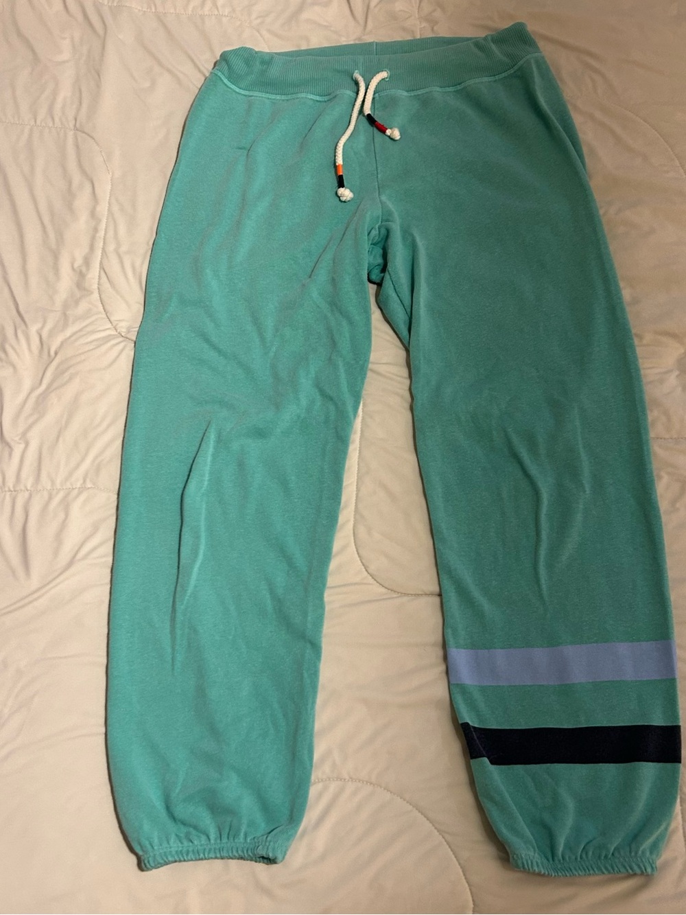 Sundry Mint Green Jogger Sweatpants with Striped Cuff